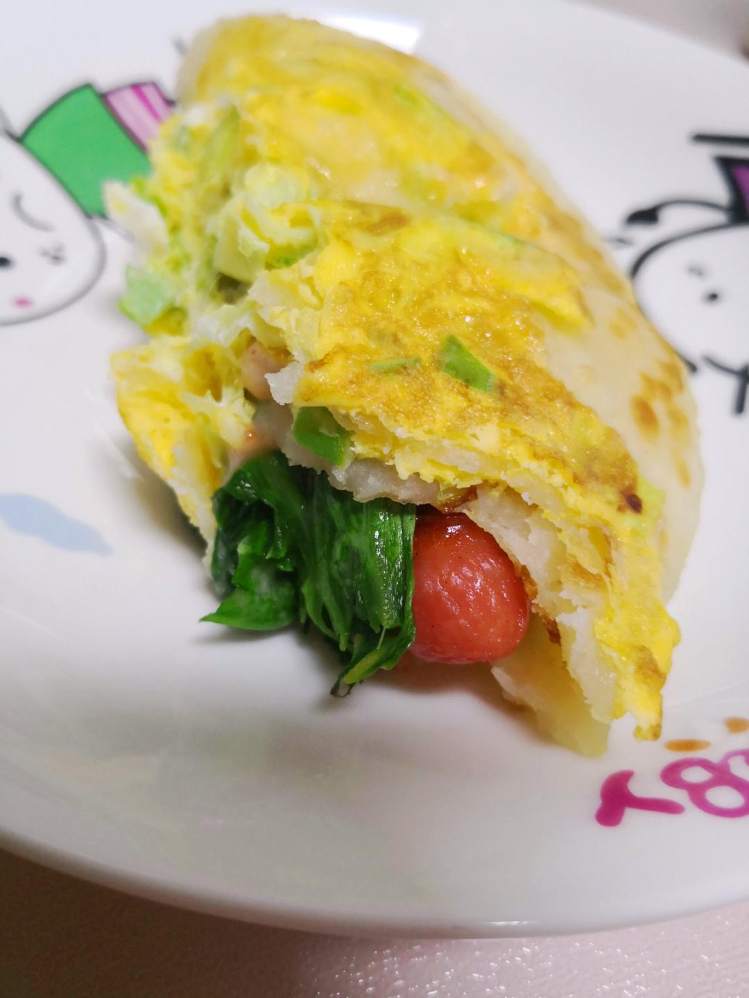 张张都鼓大泡的鸡蛋灌饼这样做不鼓大泡都难