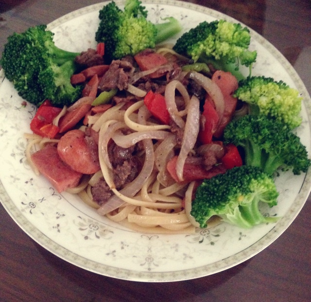 黑椒牛肉炒意大利面