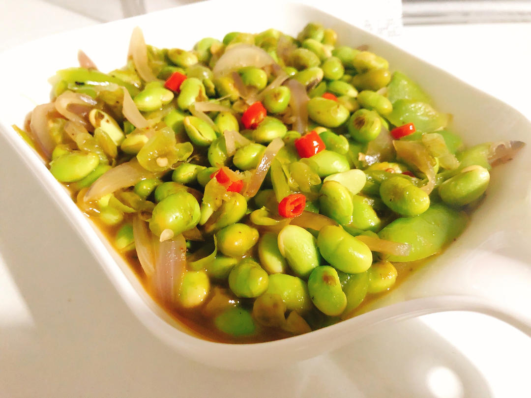 青椒炒毛豆