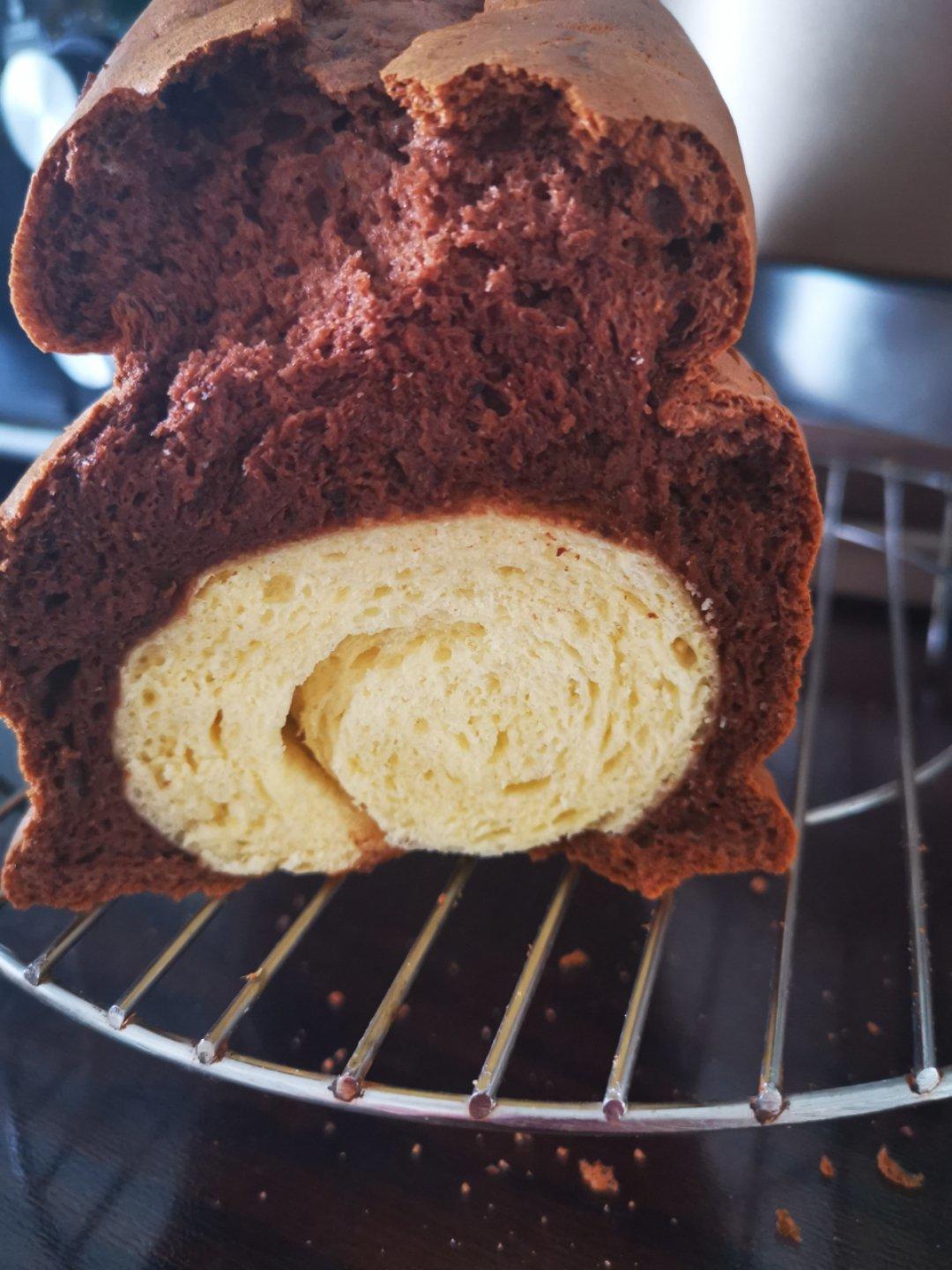 柔软的黑钻吐司🍞可可蛋糕夹牛奶吐司 一箭双雕的美味