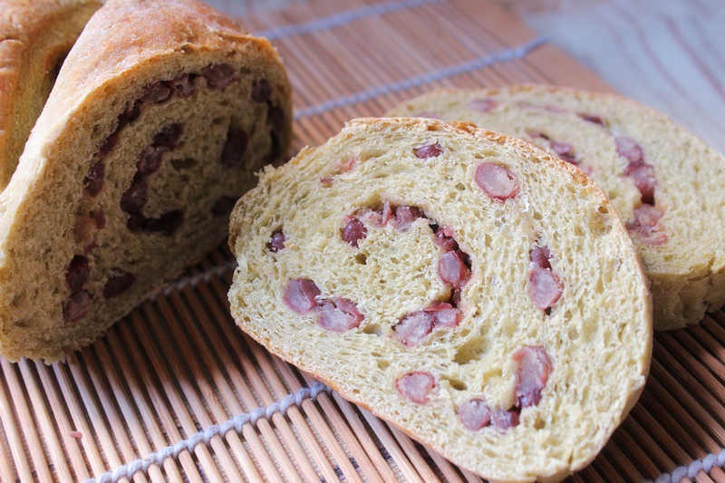 抹茶蜜豆乡村面包