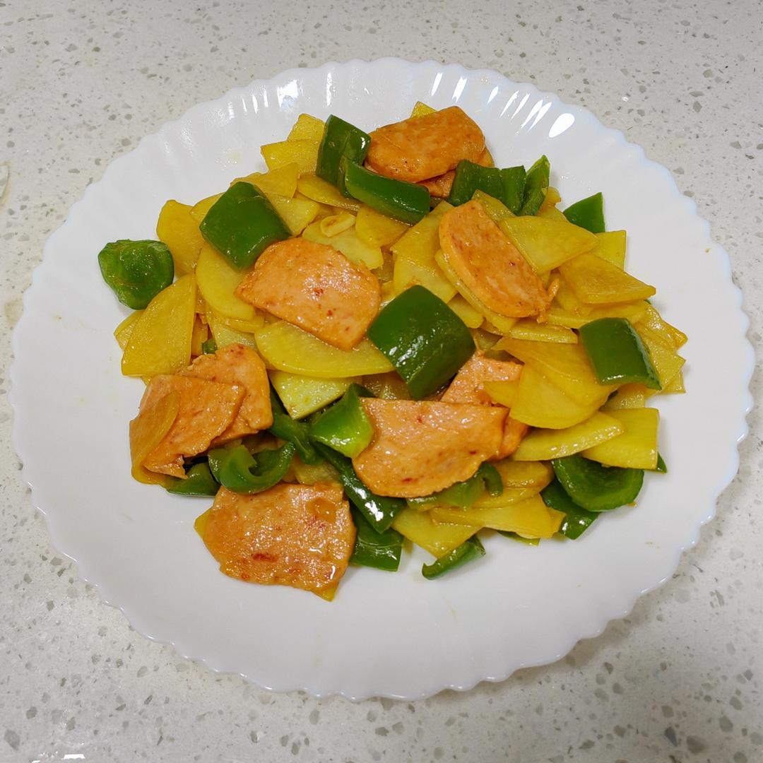 肉炒青椒土豆片