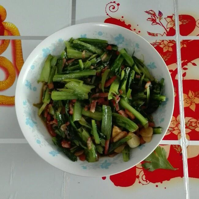 快手培根油麦菜