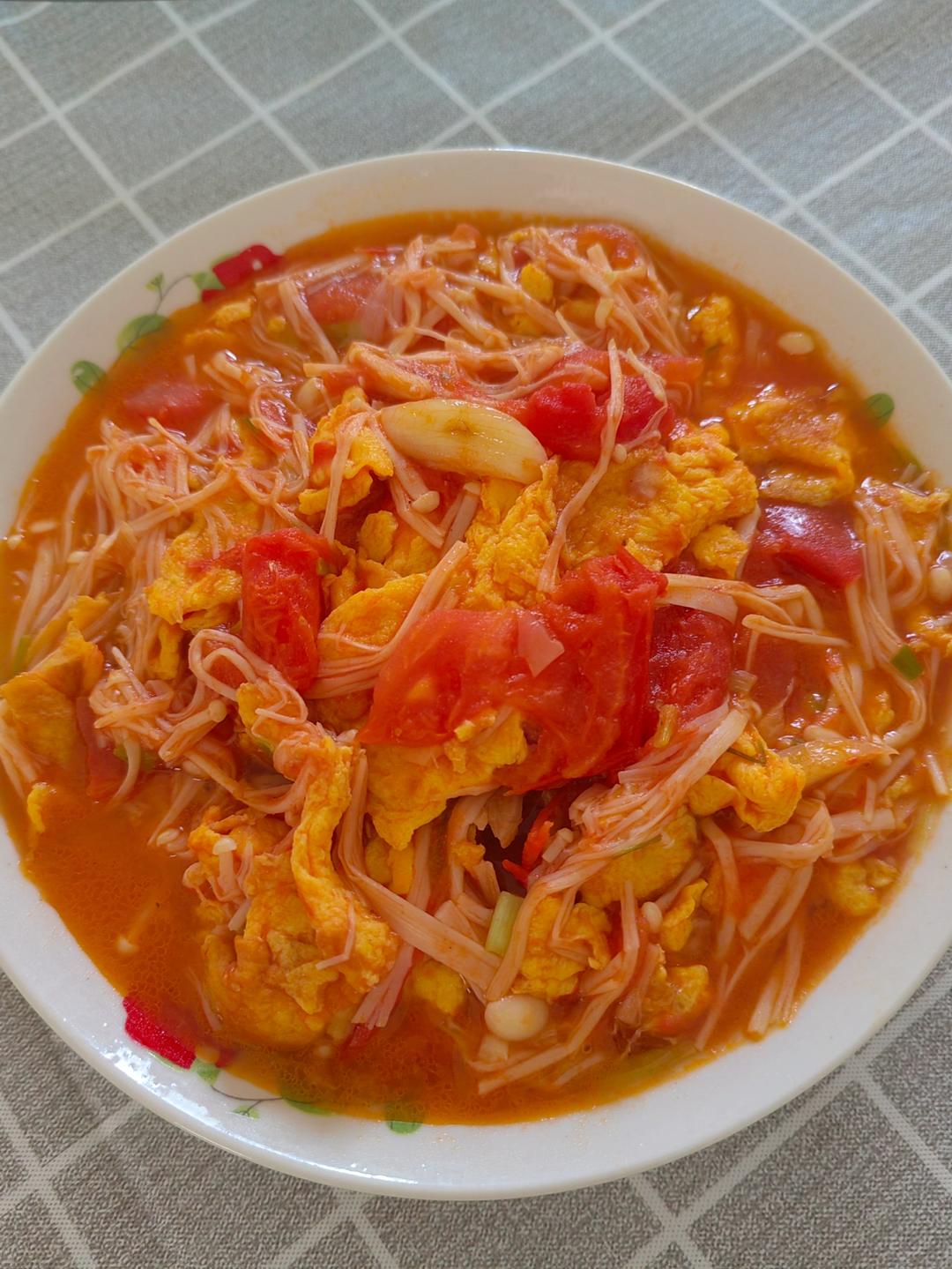 番茄金针菇炒蛋