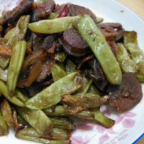 四季豆炒腊肠