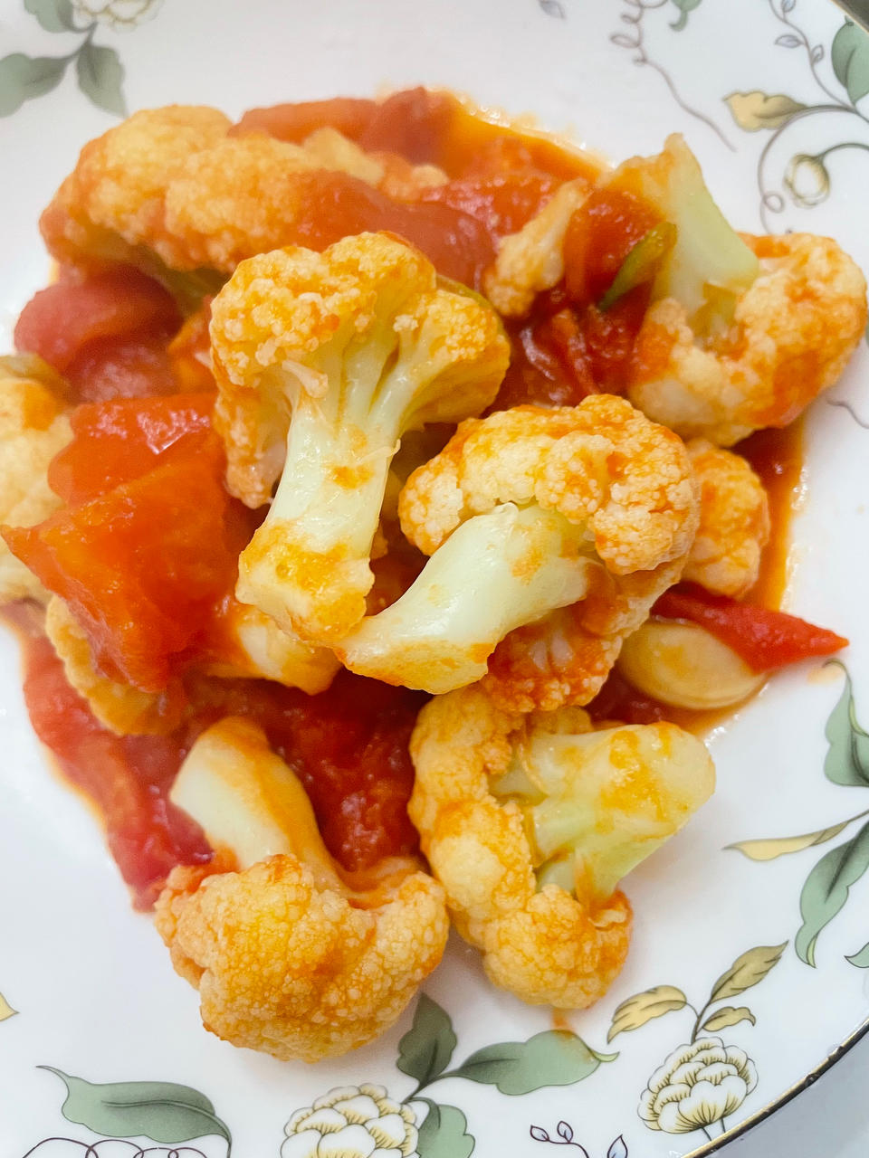 西红柿炒菜花（夏季开胃菜）