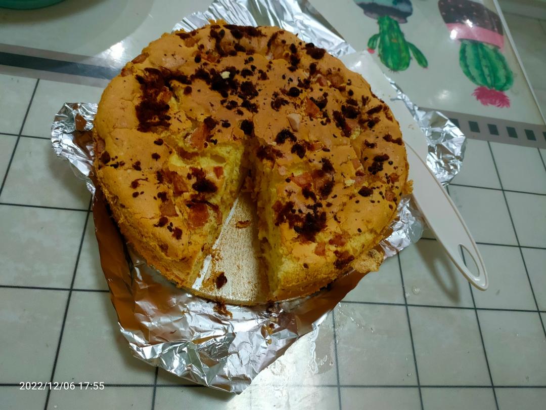 好吃不腻丨口感丰富丨香葱肉松戚风蛋糕