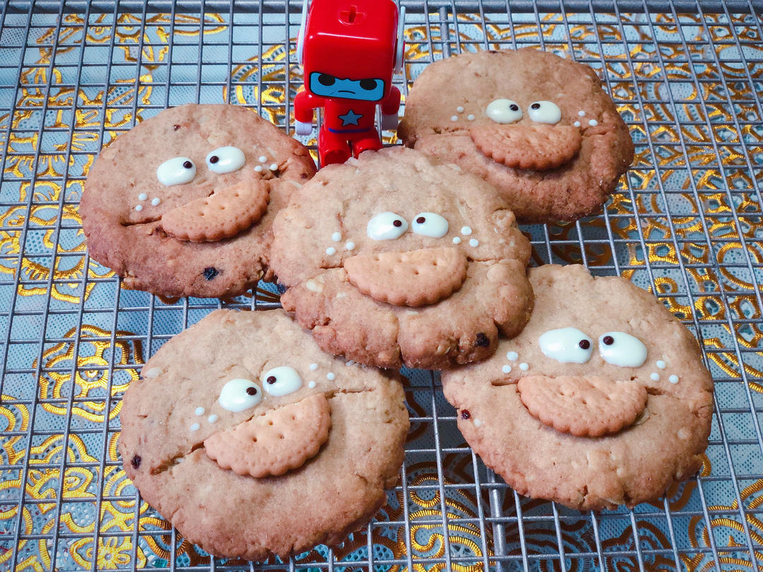 呆萌可爱的创意卡通燕麦曲奇饼干 无模具