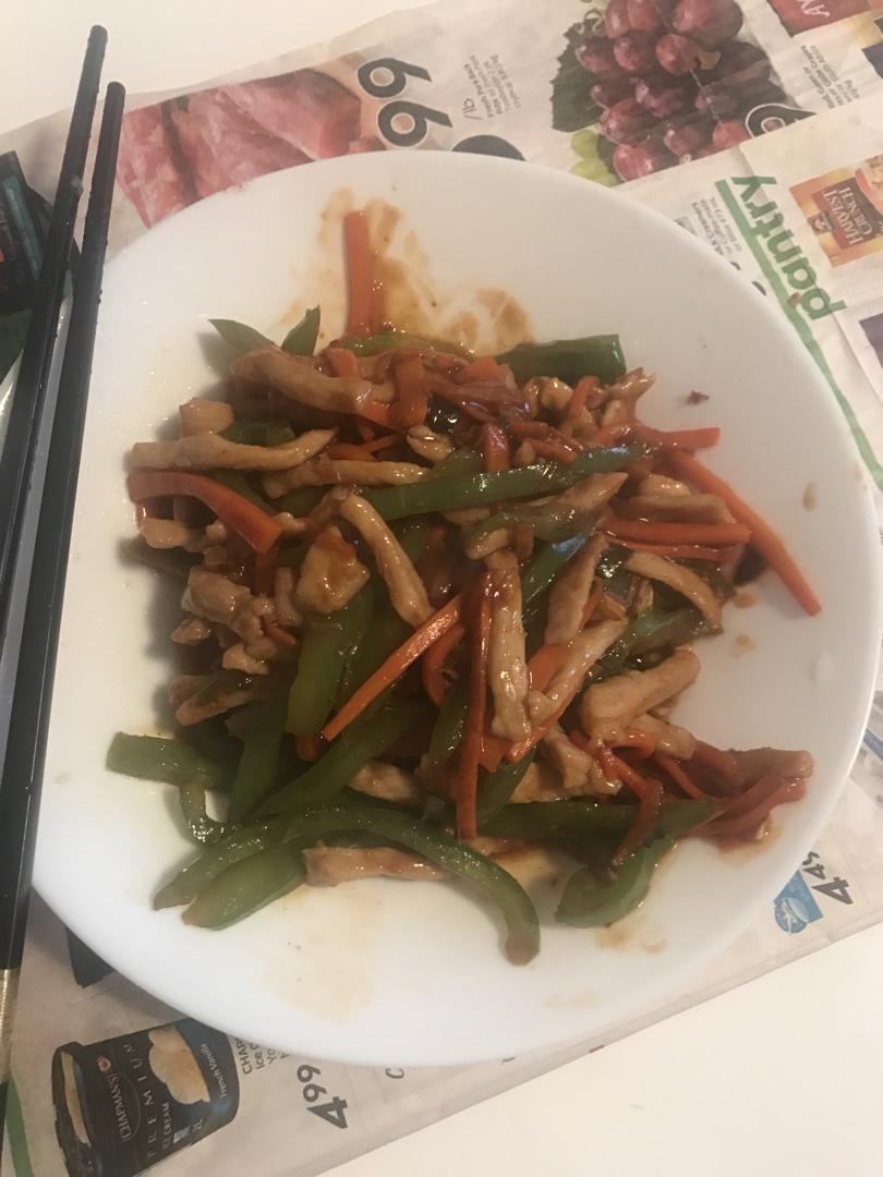 不辣的鱼香鸡丝（番茄酱版）