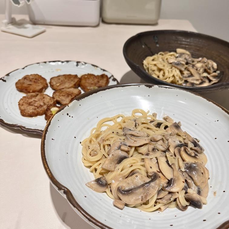 家庭快手白酱口蘑意面