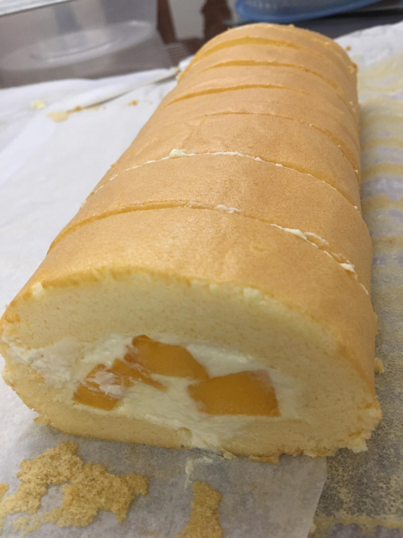 芒果蛋糕卷（详细的小四卷制作视频）