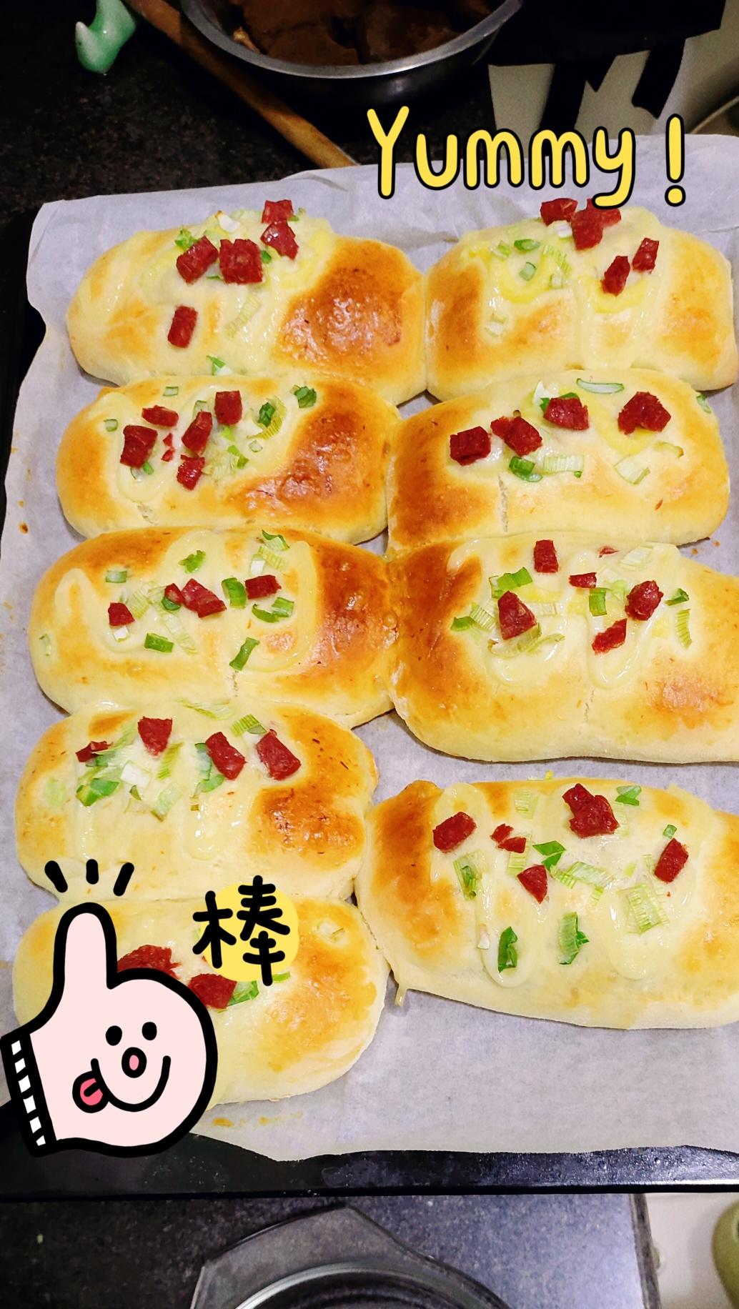香葱火腿肉松面包