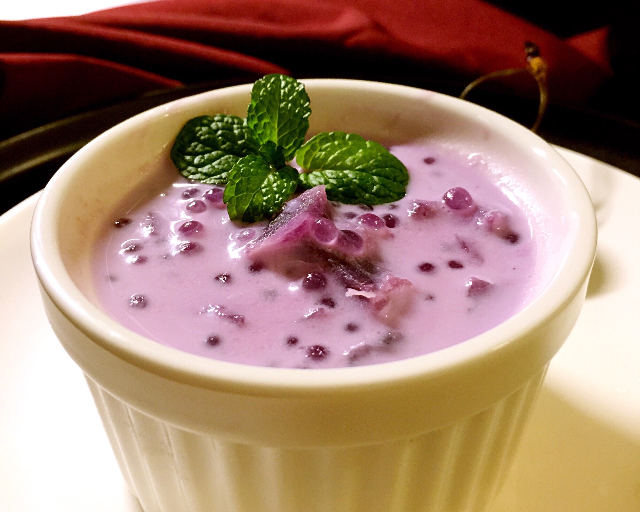 椰浆紫薯西米露的做法