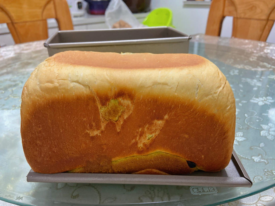 夏日风情之菠菜蜜豆吐司（一次发酵）