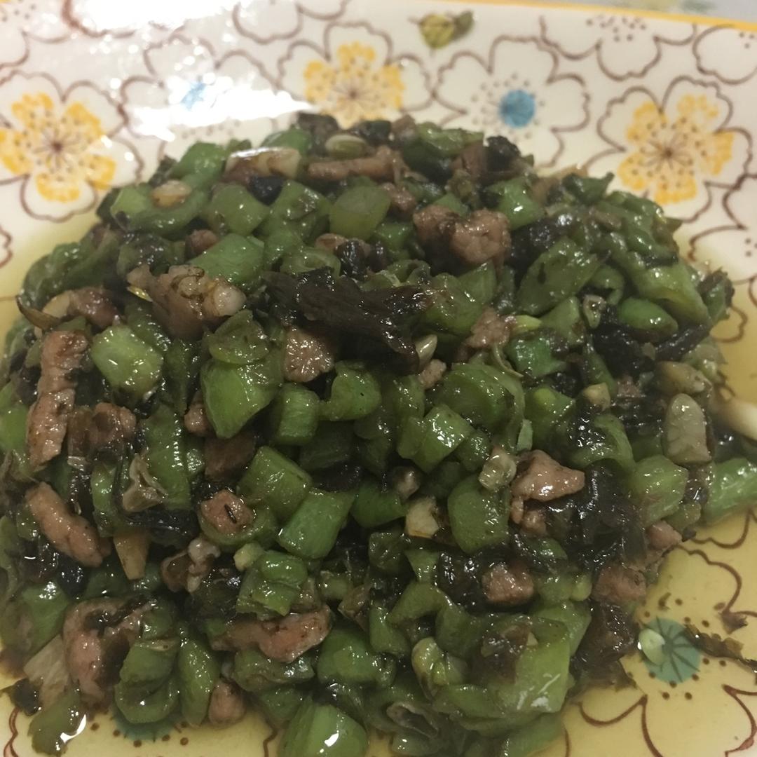 榄菜肉末四季豆