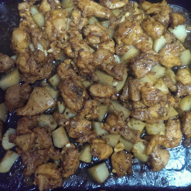 新奥尔良烤鸡腿土豆