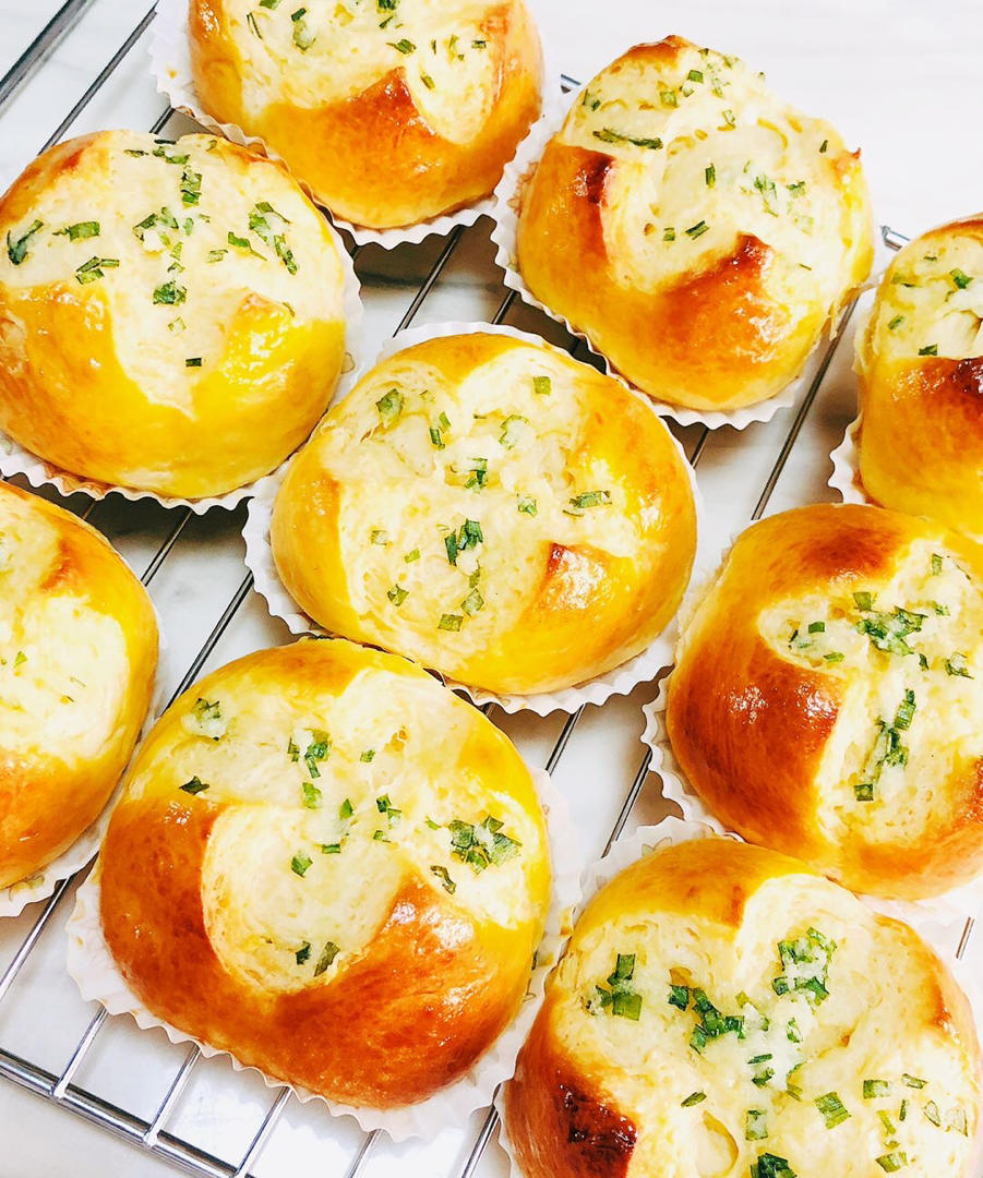 一次发酵，满屋飘香巨好吃的蒜香面包