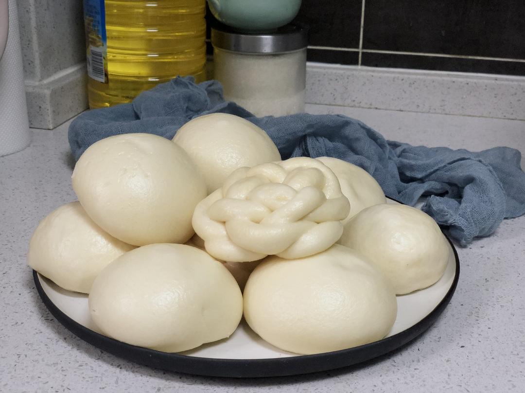纯手工奶香馒头【无泡打粉，无添加】