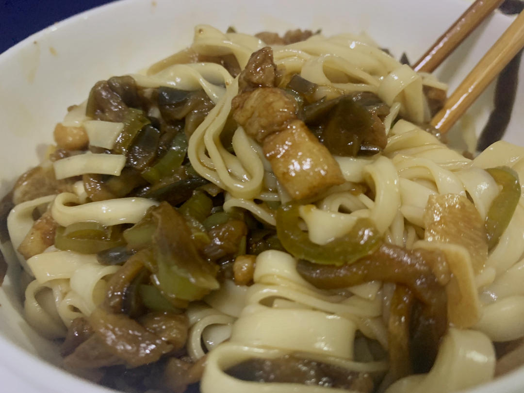 尖椒茄子打卤面