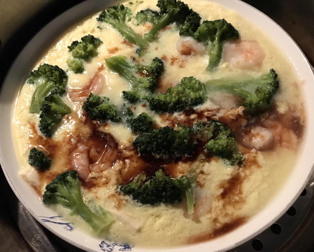 🔥超嫩滑❗️西兰花虾仁豆腐蒸蛋❗️好吃不胖