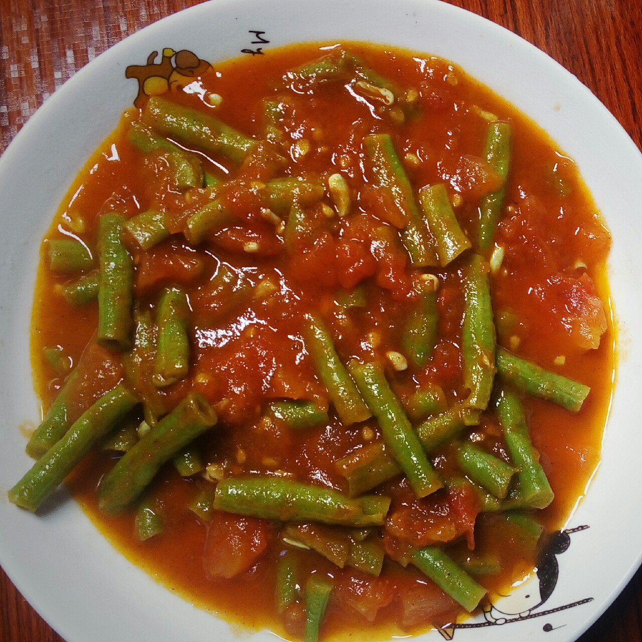 西红柿炒长豆角