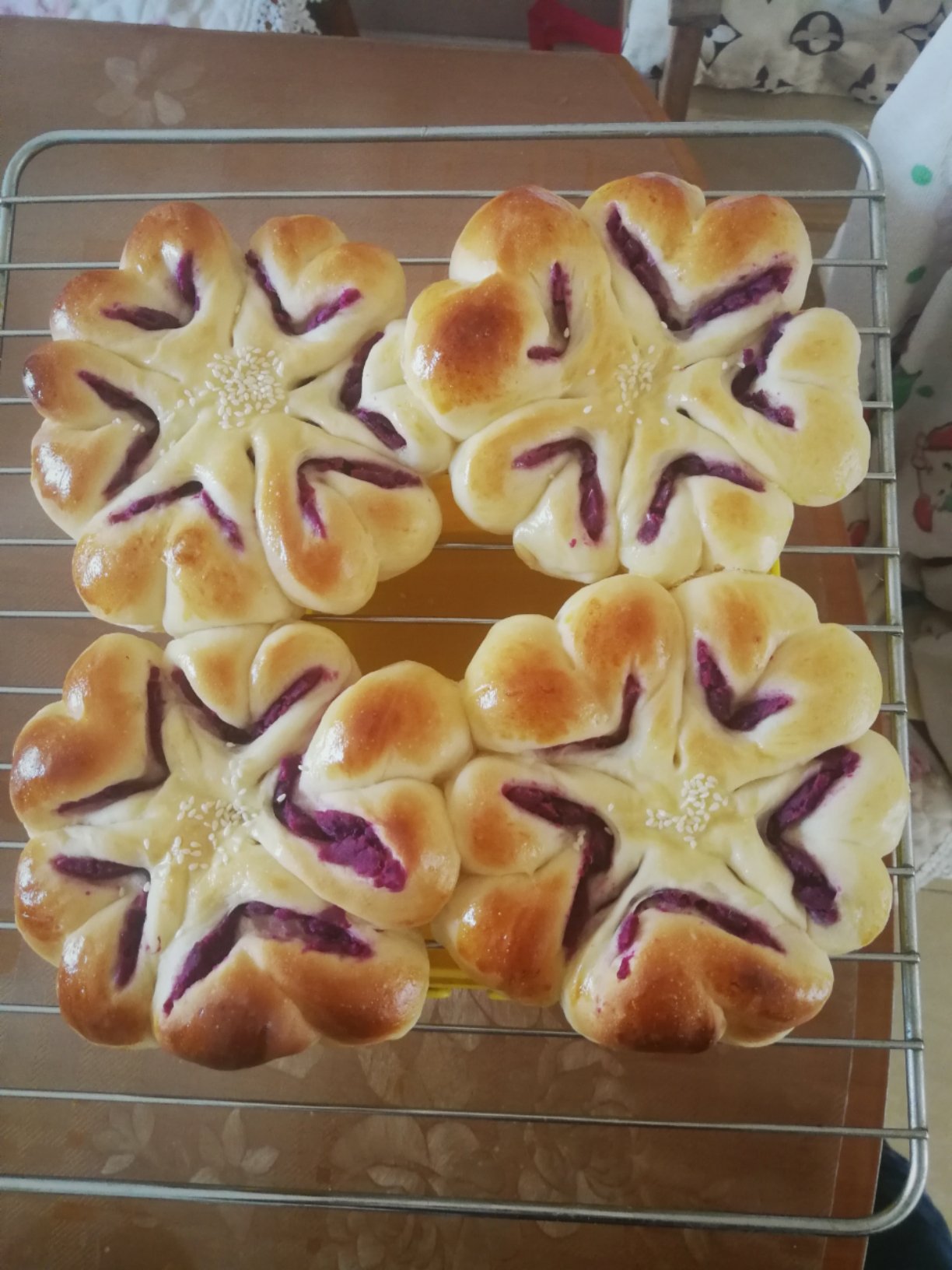 花形紫薯面包