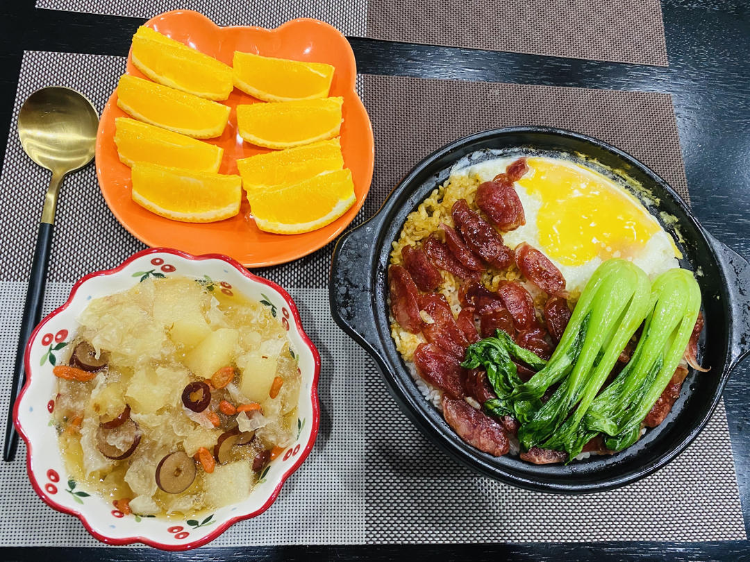 香喷喷的🍲腊肠煲仔饭（砂锅版）超简单神速