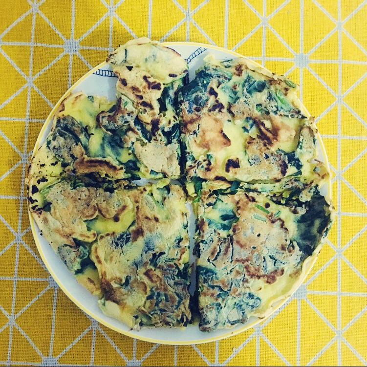 菠菜鸡蛋饼