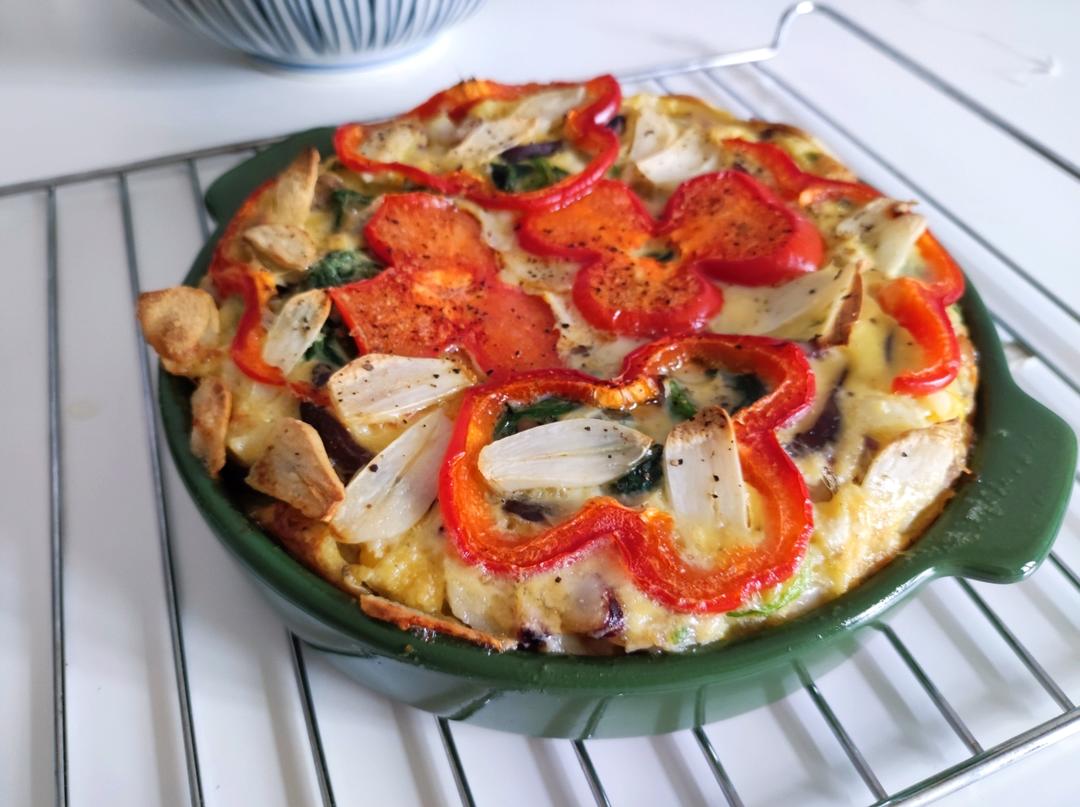 菠菜口蘑烤松饼【美味减脂餐】【北鼎烤箱食谱】