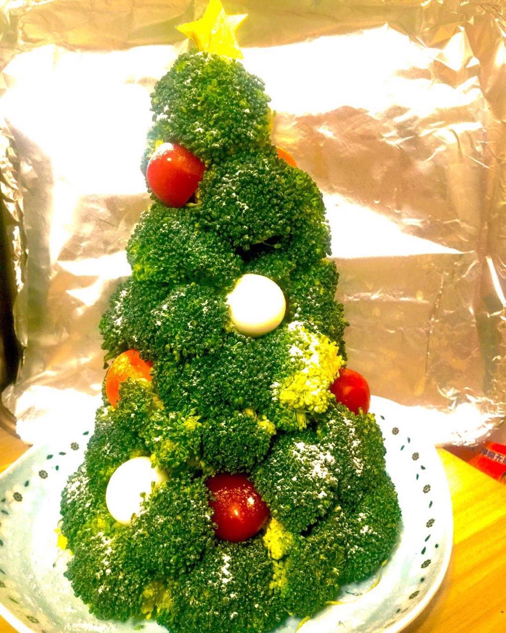 兔宝宝蜀黍做的西兰花圣诞树