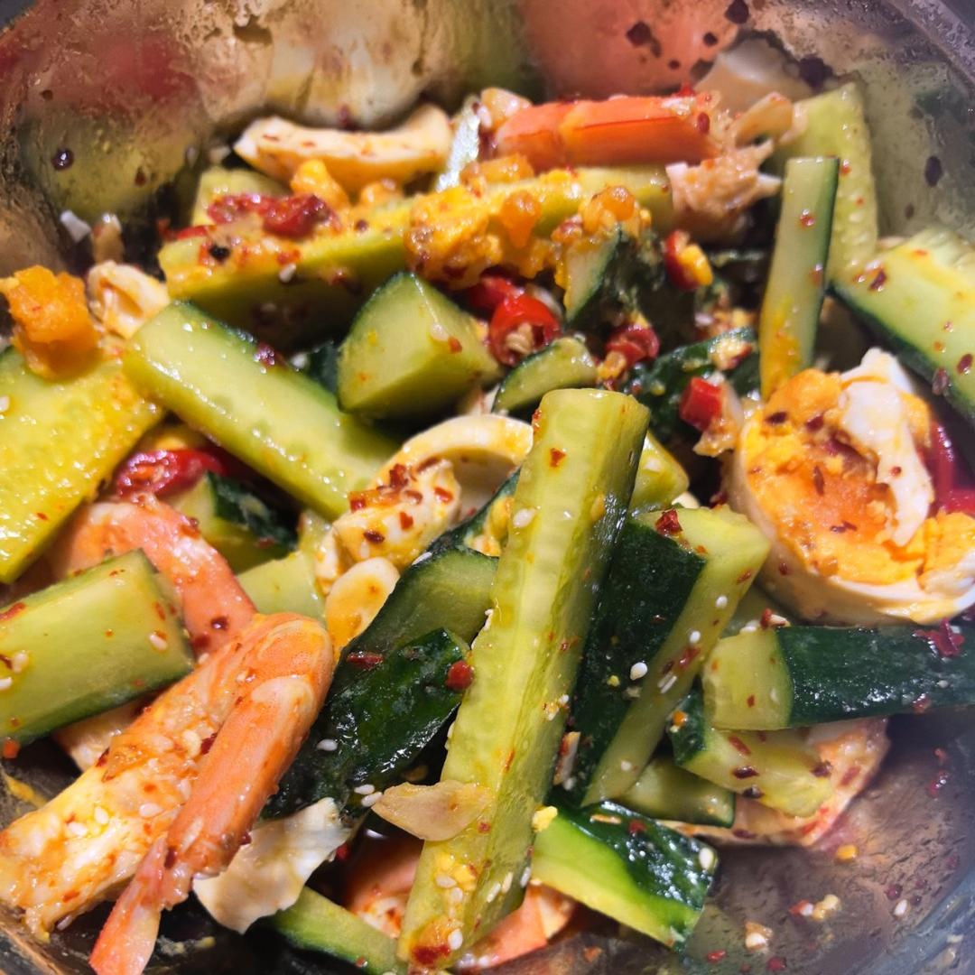凉拌黄瓜虾仁🍤🥒