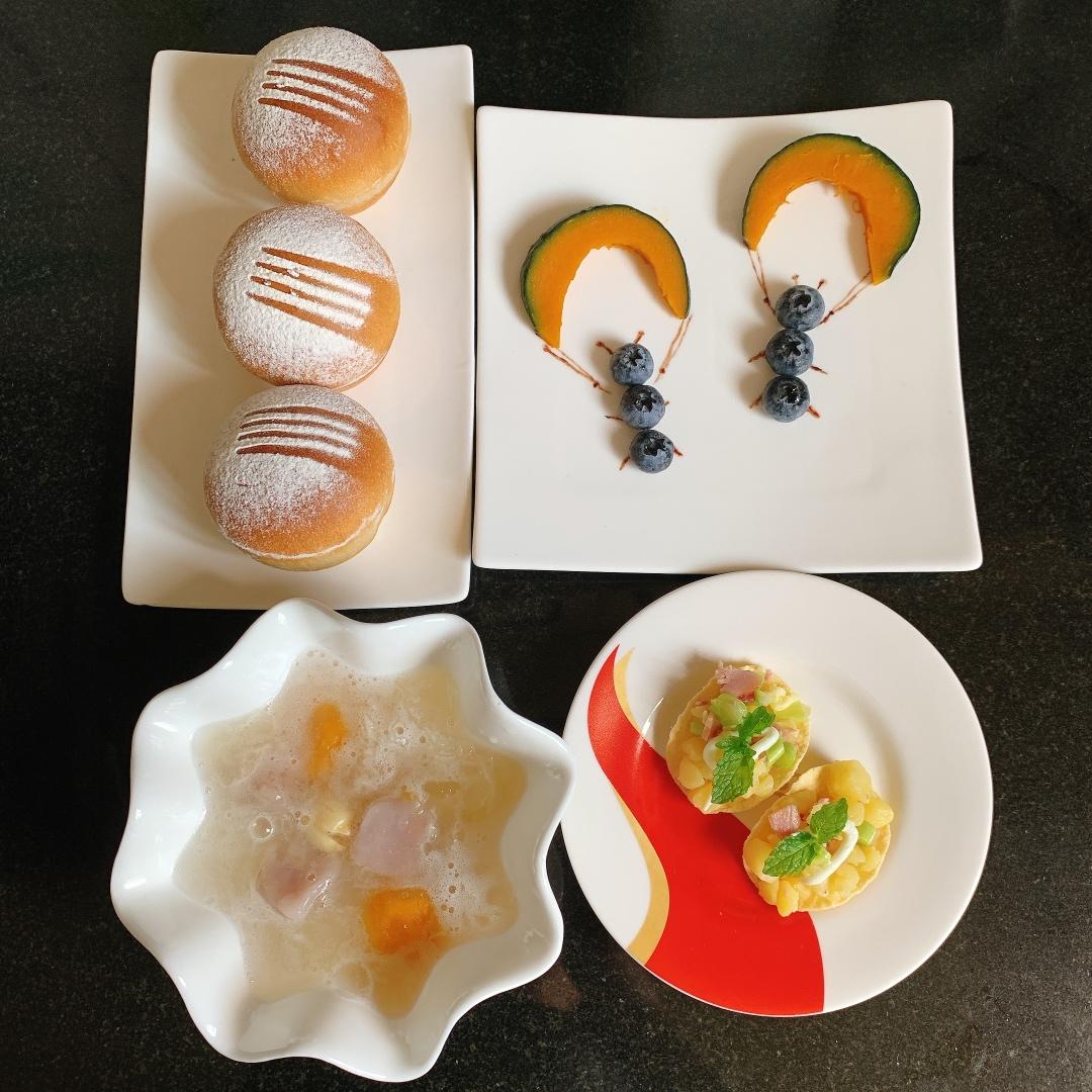 培根土豆芝士小蘑菇面包