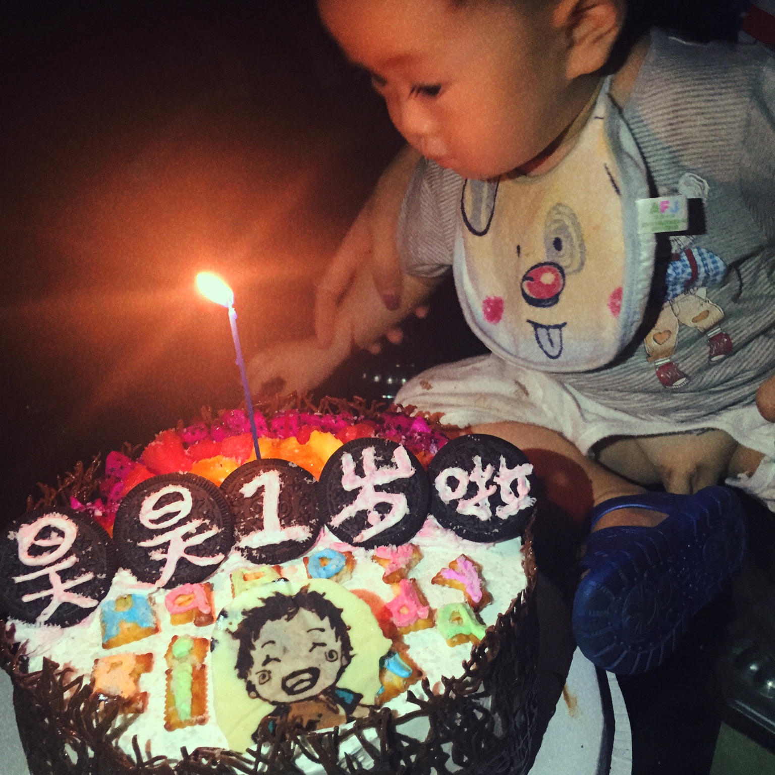 宝贝一周岁生日蛋糕！