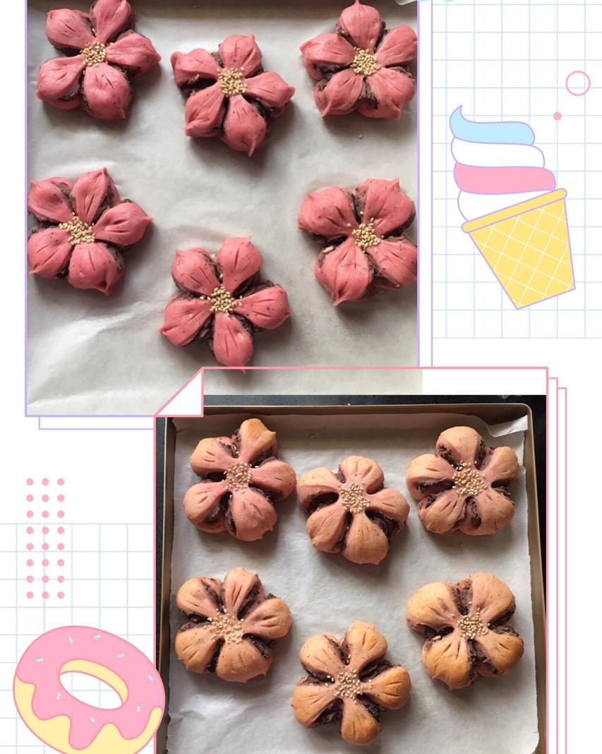 火龙果桃花面包