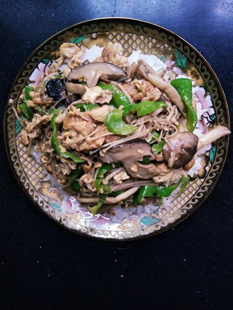 平菇青椒炒鸡蛋 好吃又营养的超快手家常菜