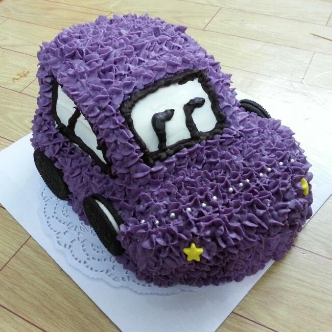 汽车造型紫薯奶油蛋糕的做法