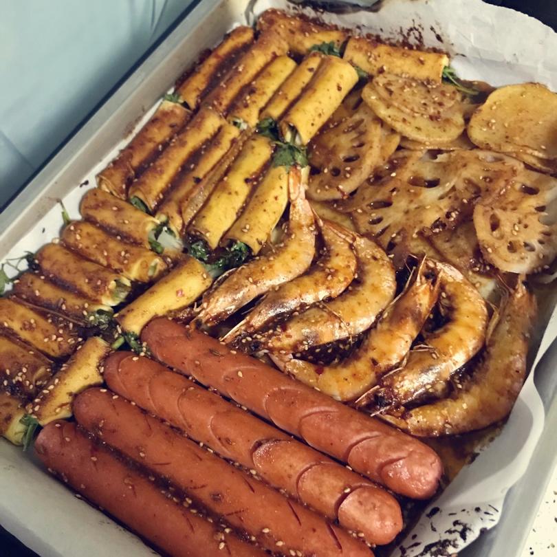 🔥免油炸❗️秒杀路边烧烤摊❗️烤箱豆皮卷菜