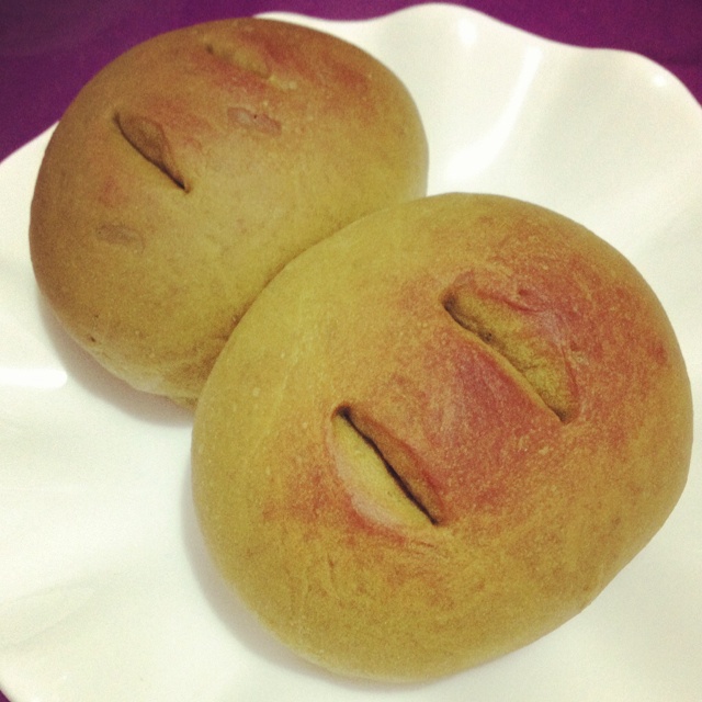 抹茶豆沙小面包（无油脂）