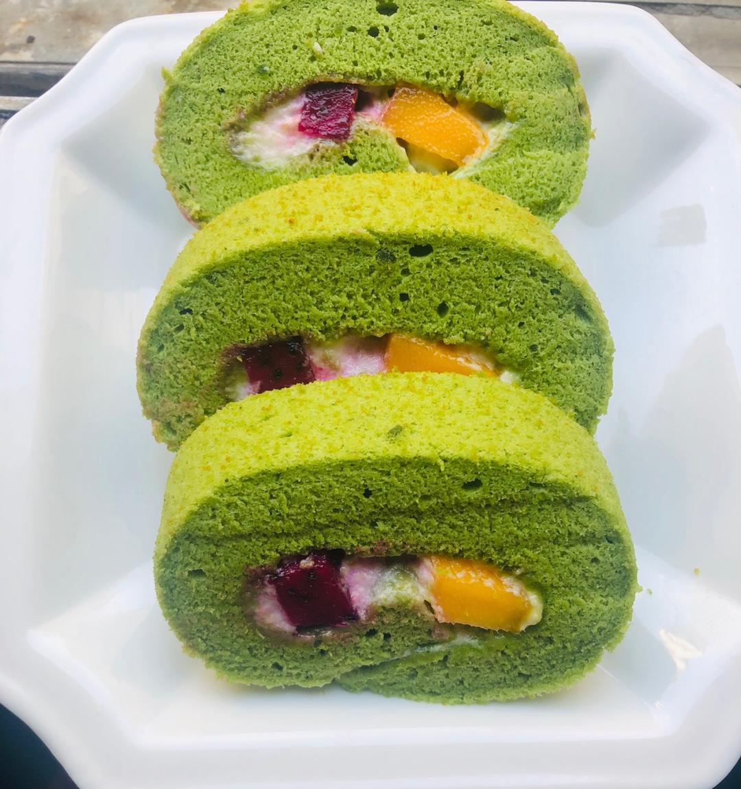 抹茶红豆蛋糕卷