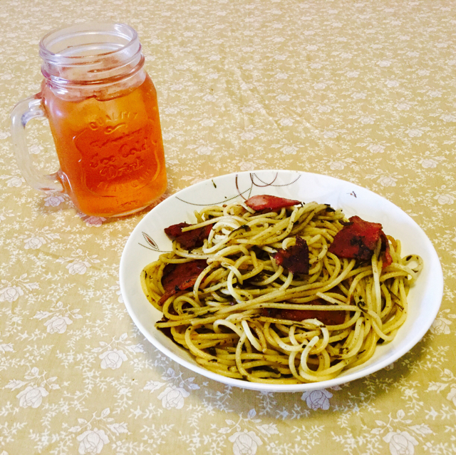 可能是最好吃系列--橄榄菜培根意面