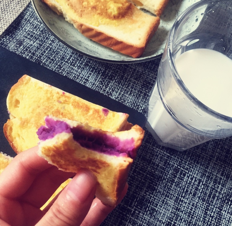 无油全麦紫薯西多士（快手健康早餐）