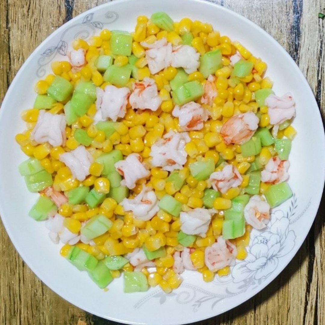 宝宝食谱---清新玉米粒炒虾仁
