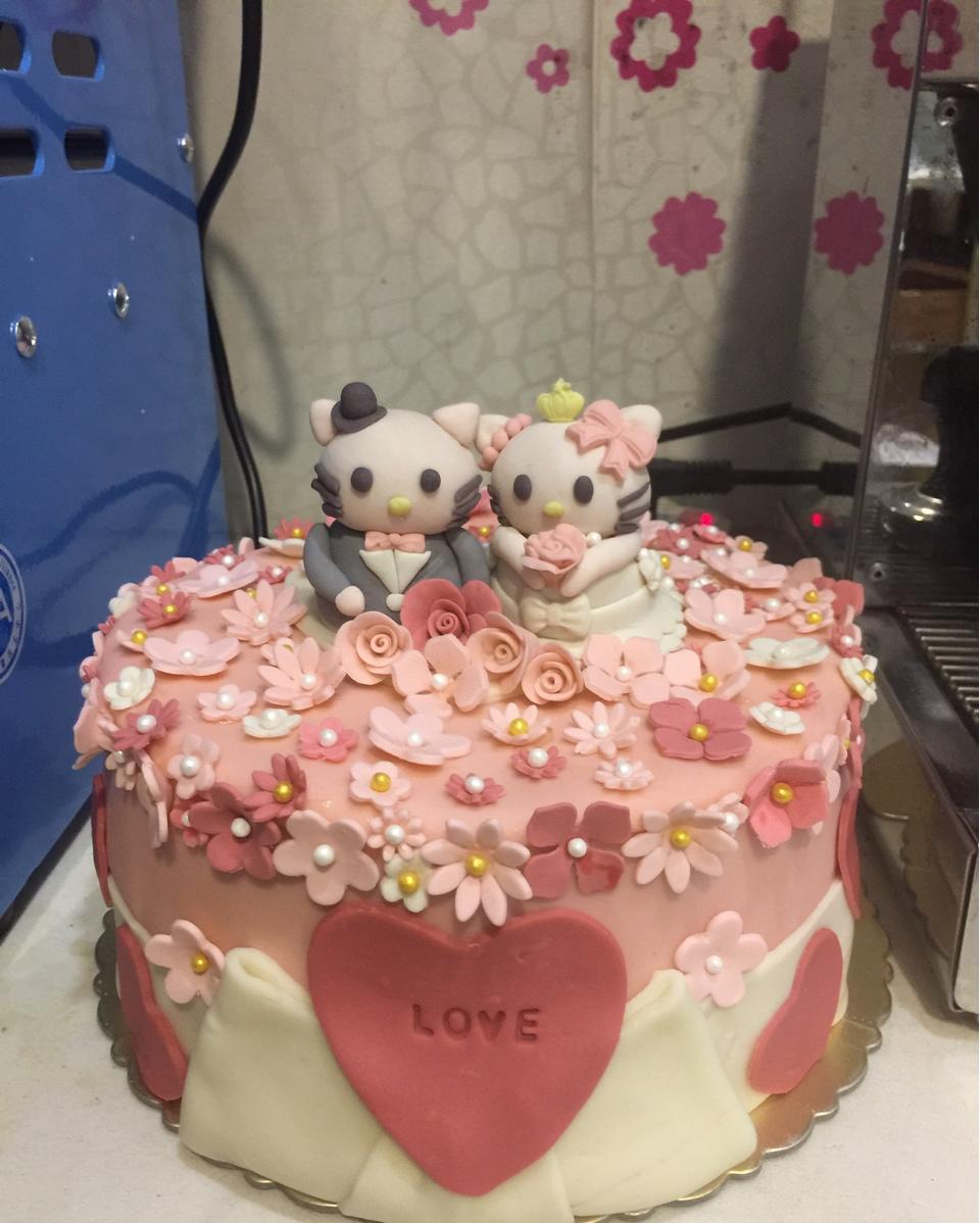 hellokitty翻糖蛋糕-翻糖膏配方大公开，迷倒万千美女的kitty卡通详细做法啊