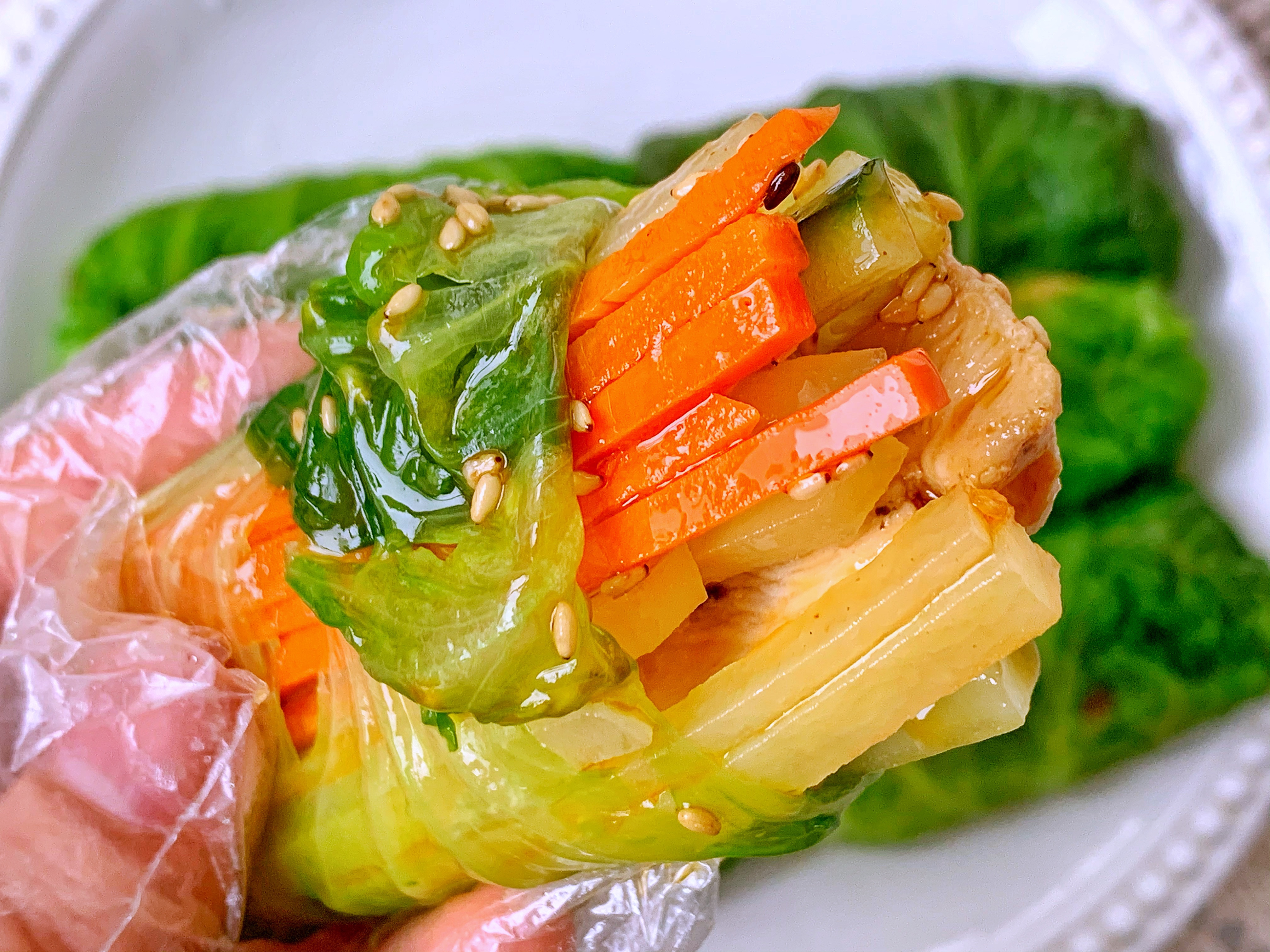 好吃不胖低卡时蔬生菜卷的做法 步骤12
