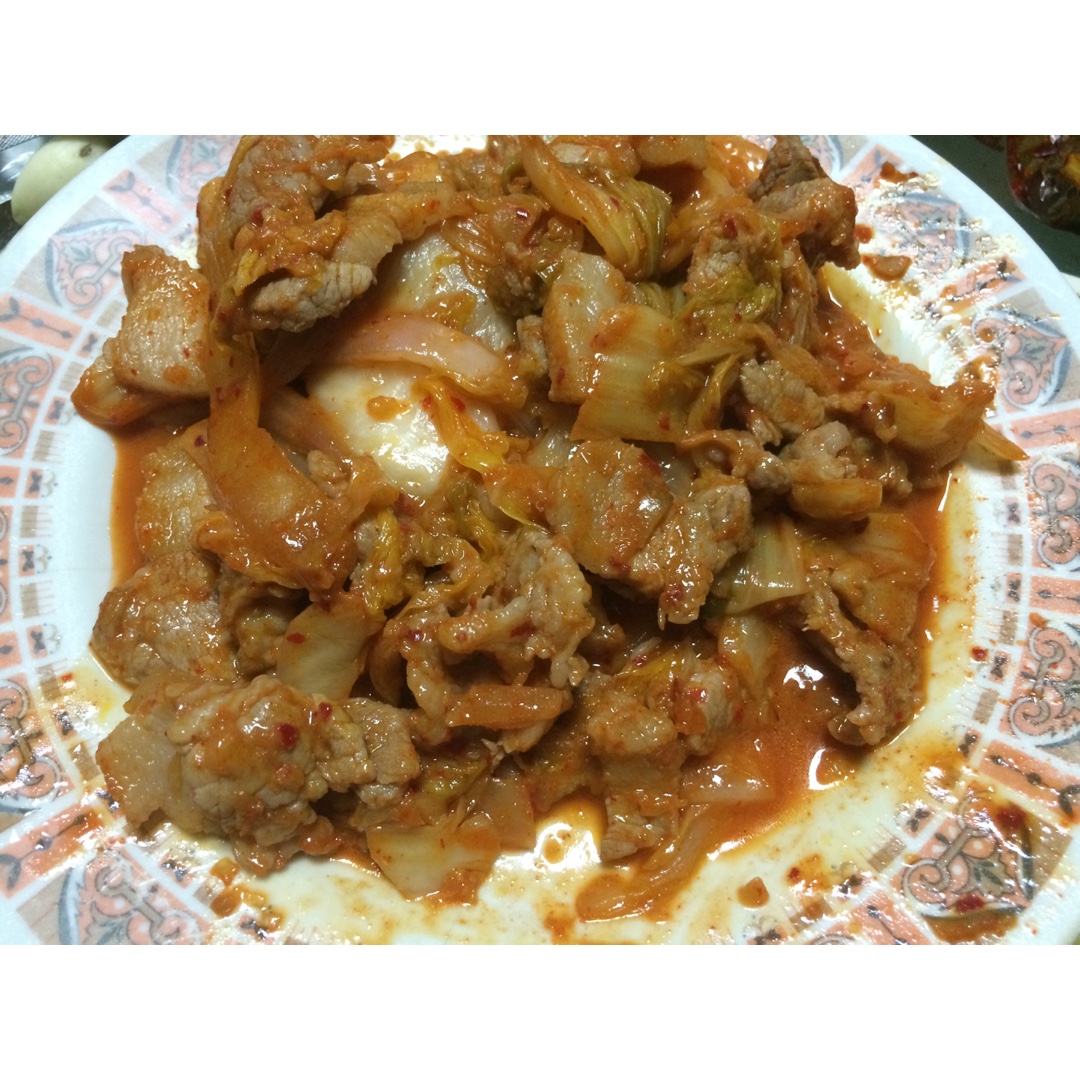 韩式泡菜炒五花肉——很爽很下饭哦