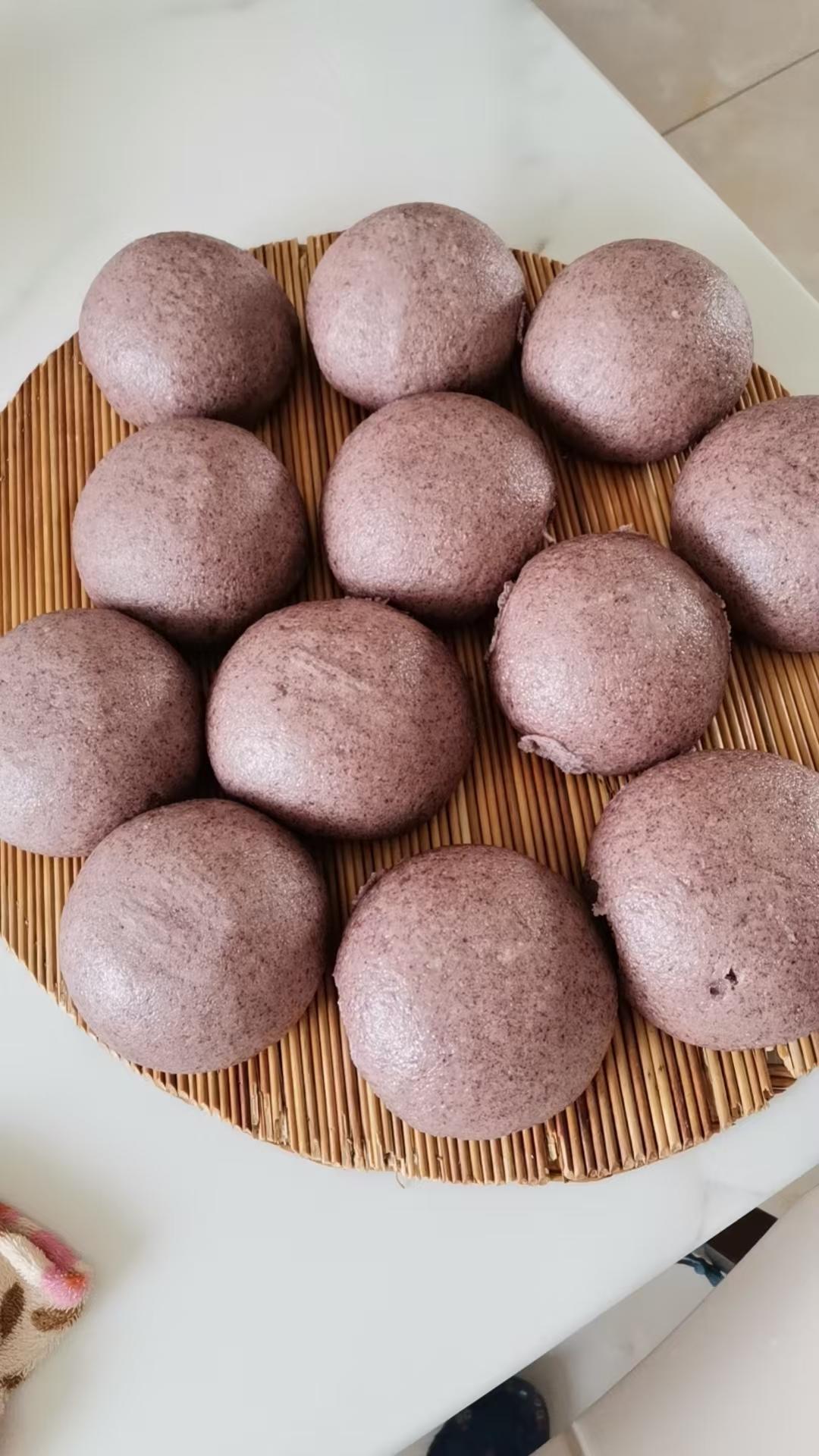 黑米刀切馒头！不管什么季节后酵母法真的很好用～