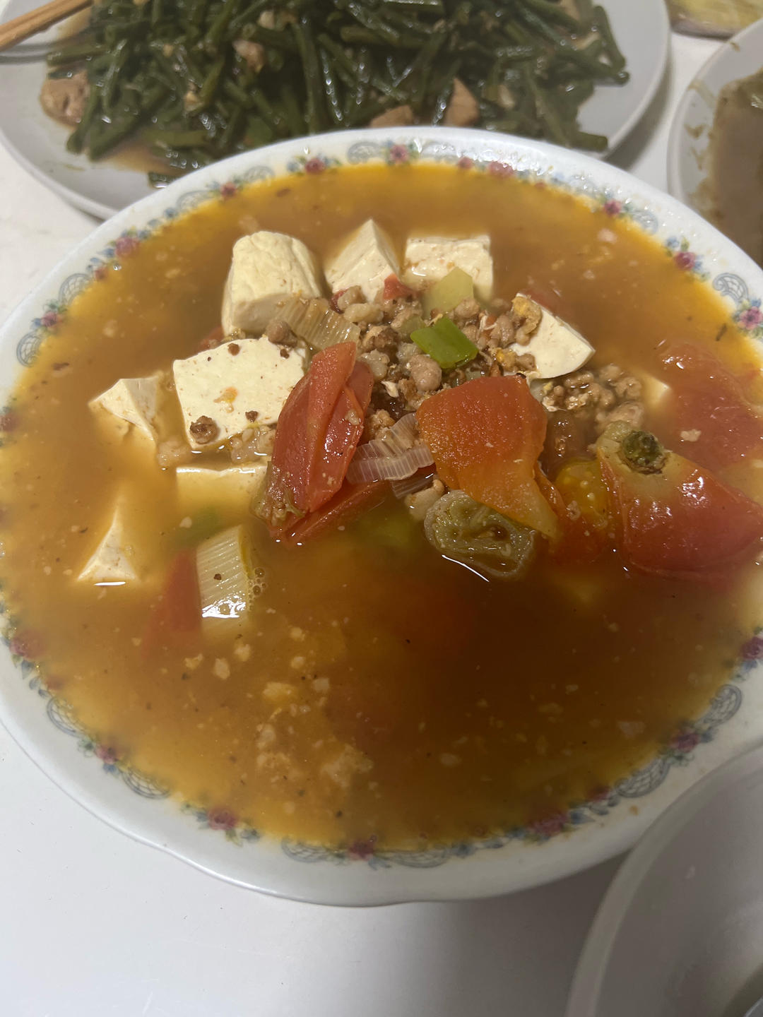 番茄肉沫豆腐汤