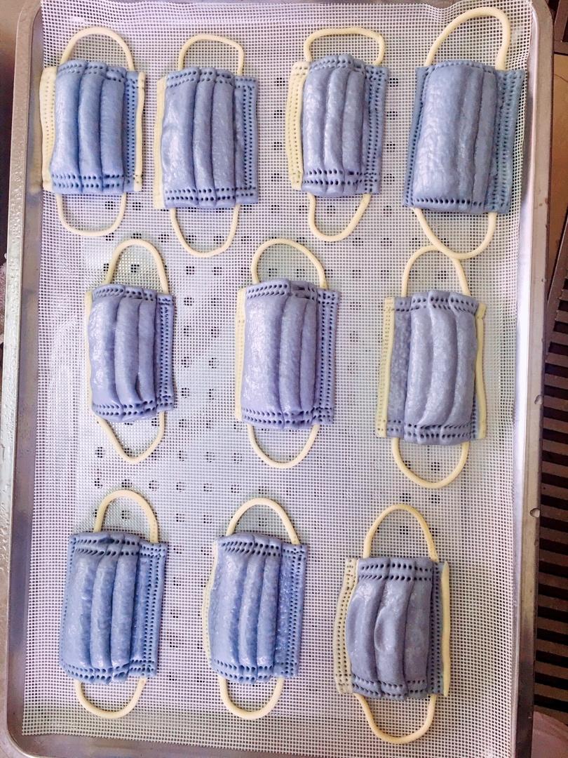 地中海风蝶豆花双色造型馒头卷