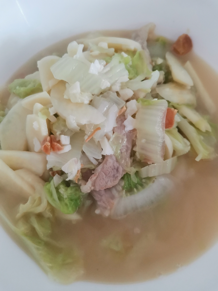 干贝瘦肉青菜减脂汤的做法