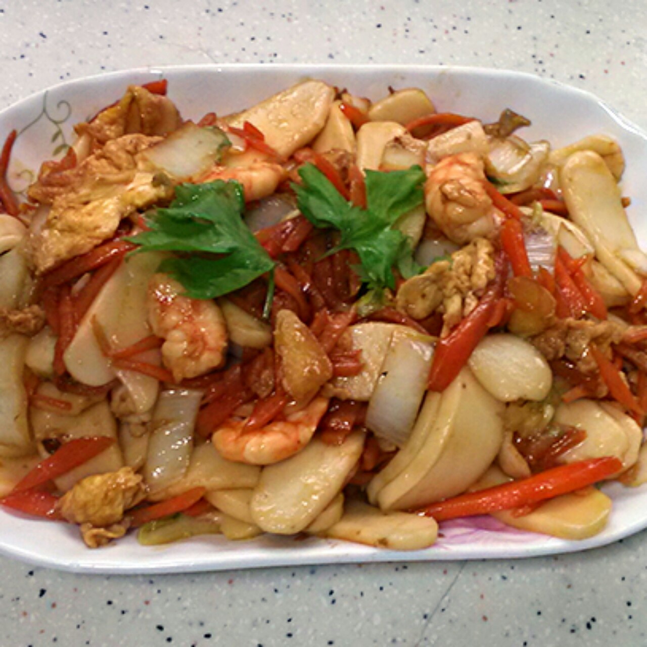 小晴~做的福建炒白粿(就是年糕就是糯米糍粑各种叫法)